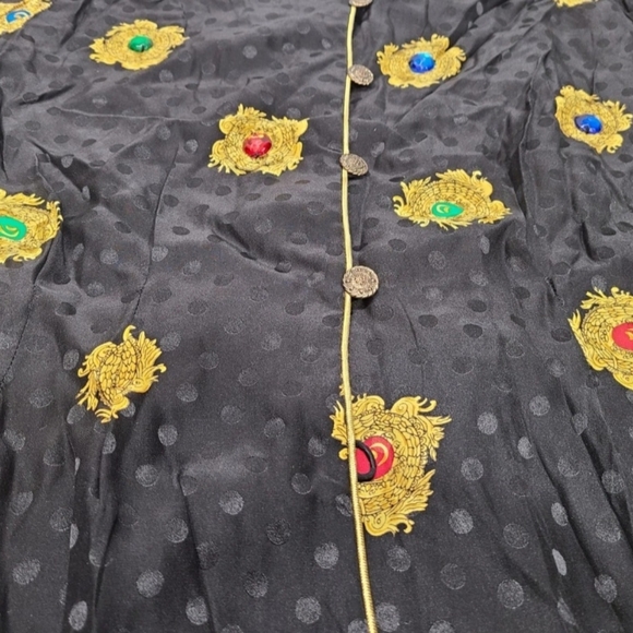 Adrianna Papell Beaded Silk Top 80s 90s Rare Vintage Blouse - Picture 6 of 10